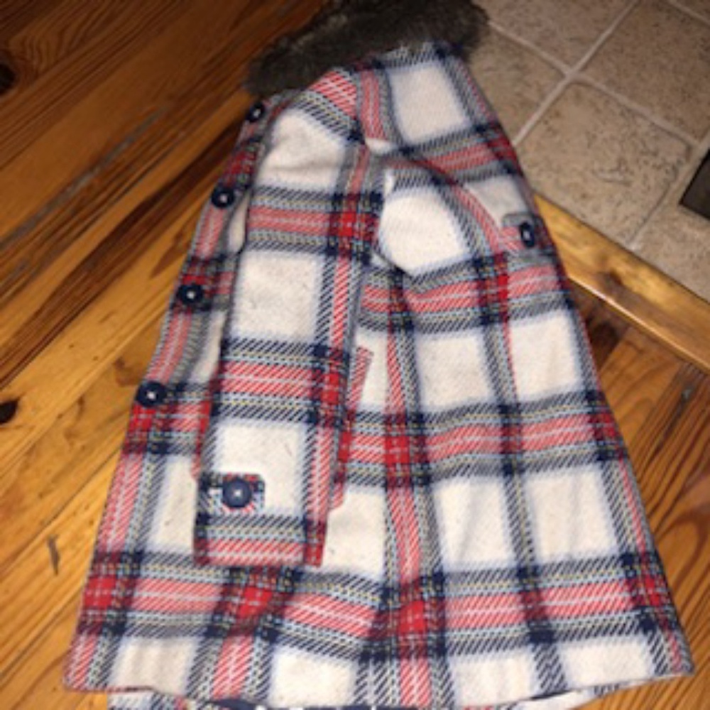 Girls Plaid Peacoat